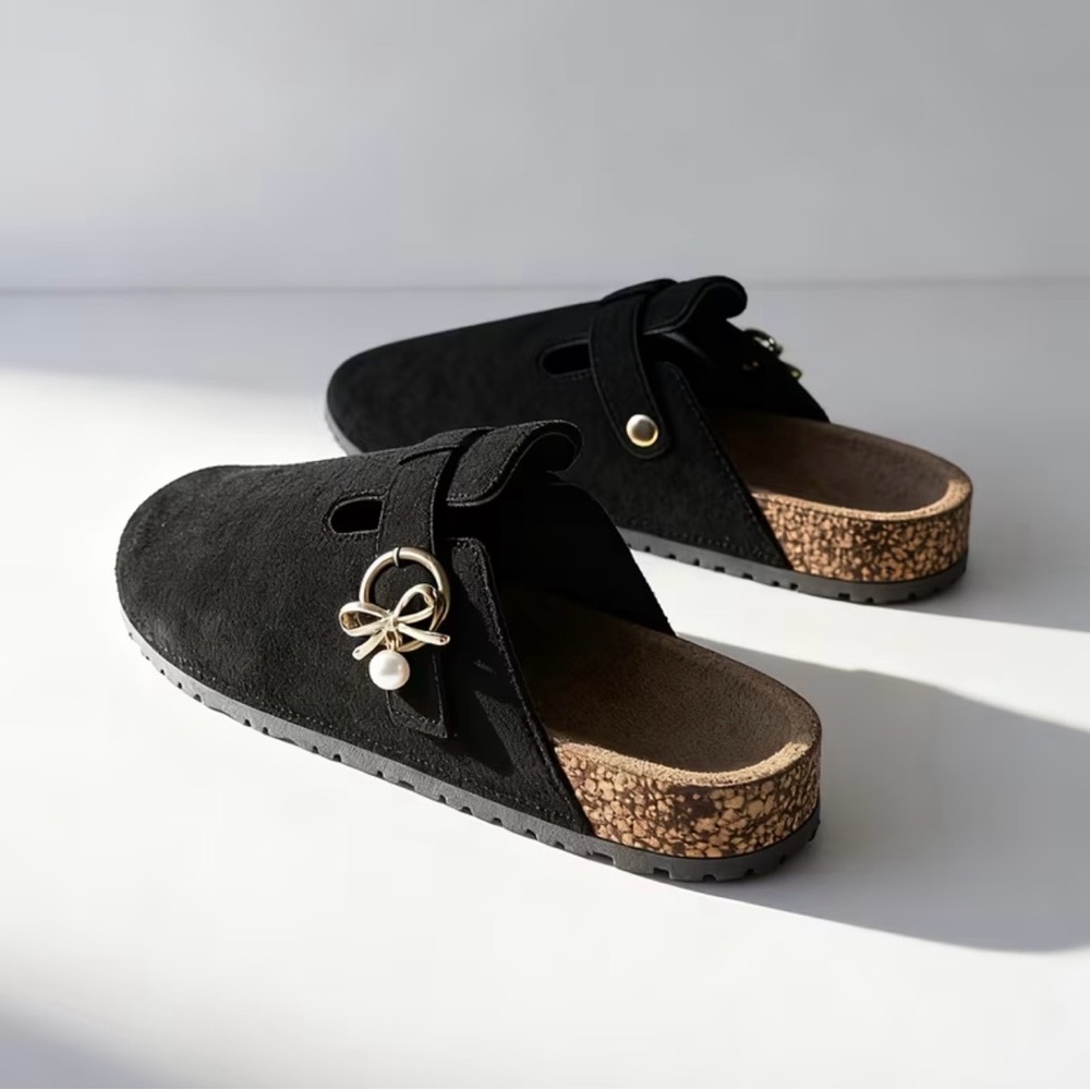 Elegant Black Women's Clog Slip On Shoes - Picture 3 of 9